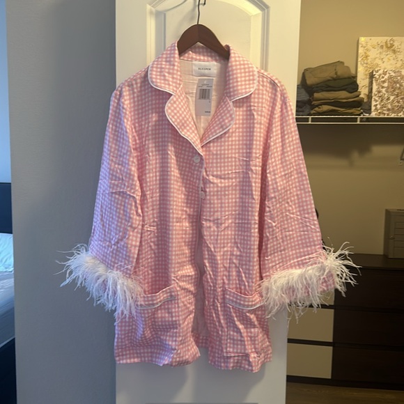 Sleeper pajama set with feather pants size large
Pink Vichy - Picture 4 of 6